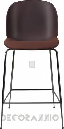 Стул барный Gubi Beetle Counter Chair - 65_BlackChrome_DarkPink_Steelcut