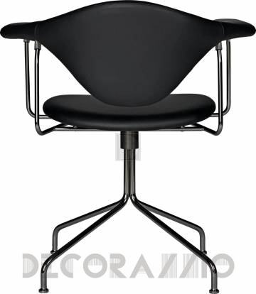 Кресло офисное Gubi Masculo Meeting Chair - BlackChrome_BlackLeather