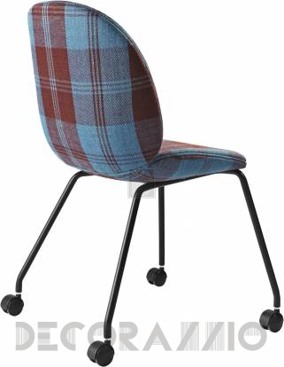 Кресло офисное Gubi Beetle Meeting Chair - 4LegsCastors_Black_DedarPlayfullPlaidT15015