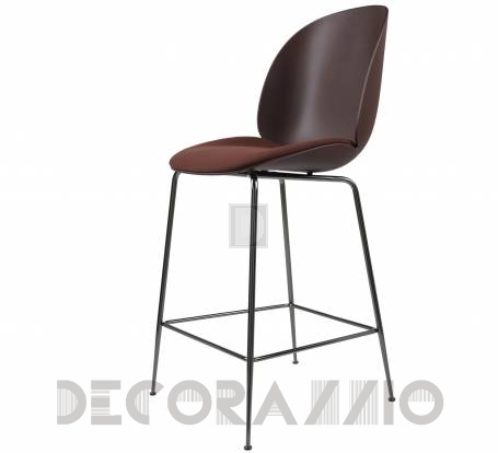 Стул барный Gubi Beetle Counter Chair - 65_BlackChrome_DarkPink_Steelcut