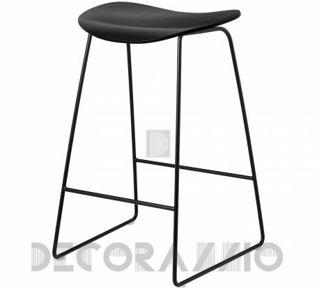 Стул барный Gubi 2D Counter Stool - SledgeBase_Black_Wood_BlackStainedBirch