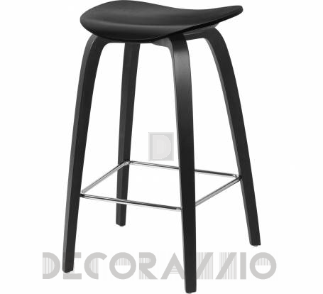 Стул барный Gubi 2D Counter Stool - Woodbase_Chrome_BlackStainedBirch