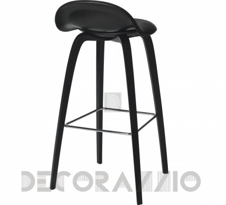 Стул барный Gubi 3D Bar Stool - BarStool_75_Hirek_Black_Leather