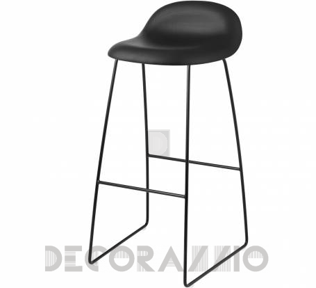 Стул барный Gubi 3D Bar Stool - SledgeBase_Black_Leather