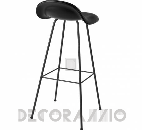 Стул барный Gubi 3D Counter Stool - CenterBase_Hirek_Black_Leather