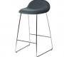 Стул барный Gubi 3D Counter Stool - Chrome_Wood_Oak_BlueGrey