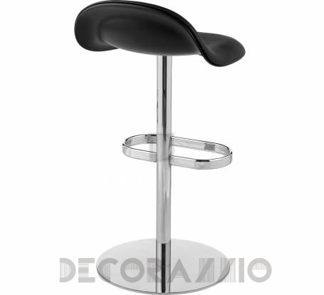 Стул барный Gubi 3D Counter Stool - Chrome_Hirek_Black_Leather