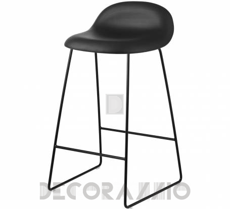 Стул барный Gubi 3D Counter Stool - CounterStool_Black_Leather