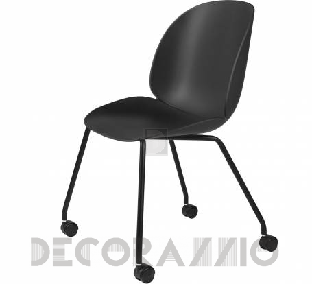 Кресло офисное Gubi Beetle Meeting Chair - 4LegsCastors_Unupholstered_Black