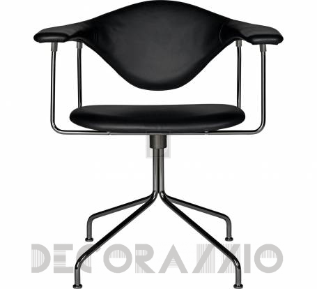 Кресло офисное Gubi Masculo Meeting Chair - BlackChrome_BlackLeather