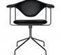 Кресло офисное Gubi Masculo Meeting Chair - BlackChrome_BlackLeather