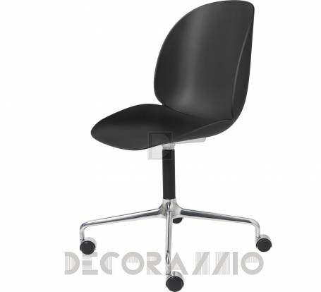 Кресло офисное Gubi Beetle Meeting Chair - 4StarCastors_Unupholstered_Alu_Black