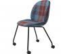 Кресло офисное Gubi Beetle Meeting Chair - 4LegsCastors_Black_DedarPlayfullPlaidT15015