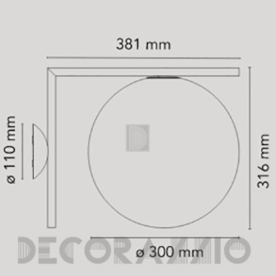 Светильник  потолочный/настенный накладной/настенный (Бра) Flos IC Lights - F3179057