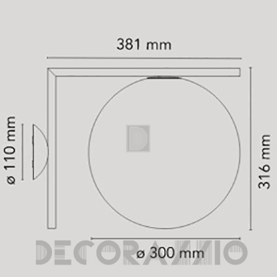 Светильник  потолочный/настенный накладной/настенный (Бра) Flos IC Lights - F3179059